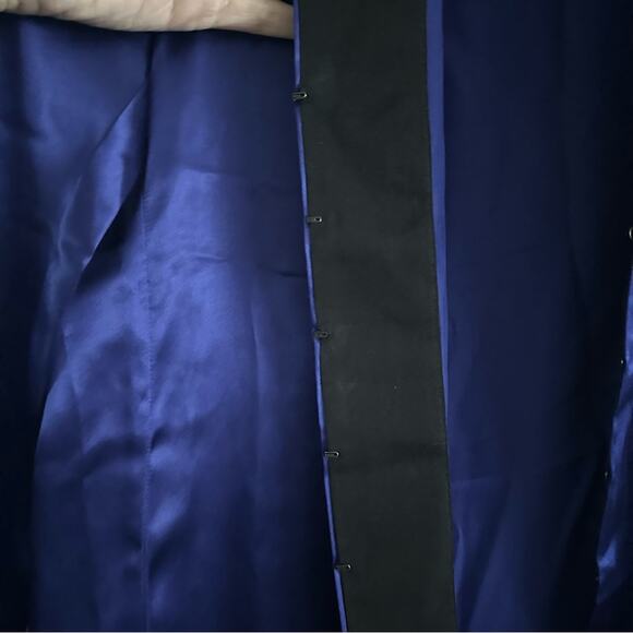 Haider Ackermann Shawl Collar Tunic Blouse size FR 34 Cobalt Blue Silk Satin - Picture 7 of 12